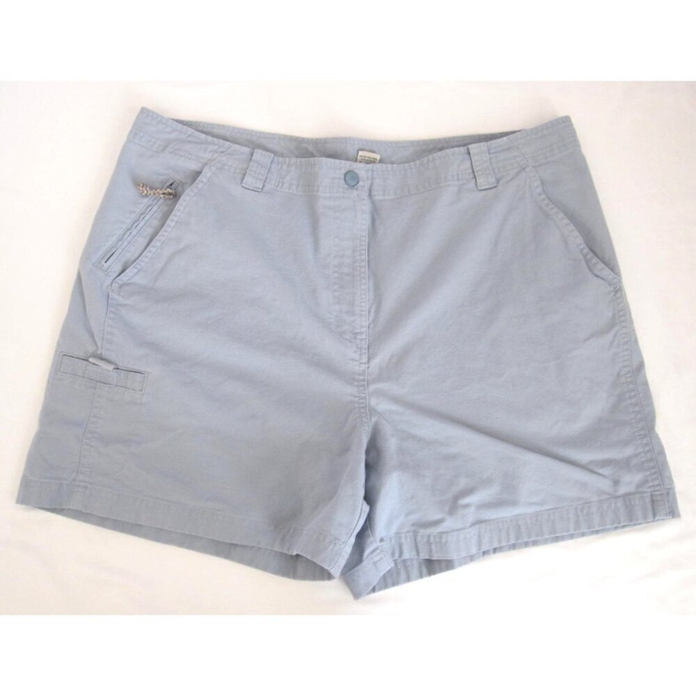 LL Bean Cargo Women Cotton Outdoor Blue Shorts Sz 20Reg‎ (WP360)